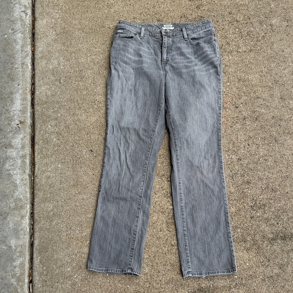 L.L. Bean Women's Straight Leg Jeans in Gray Denim size 10